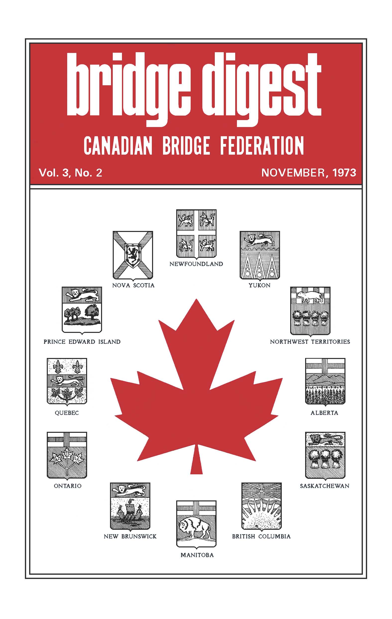 Bridge Canada November 1973 cover