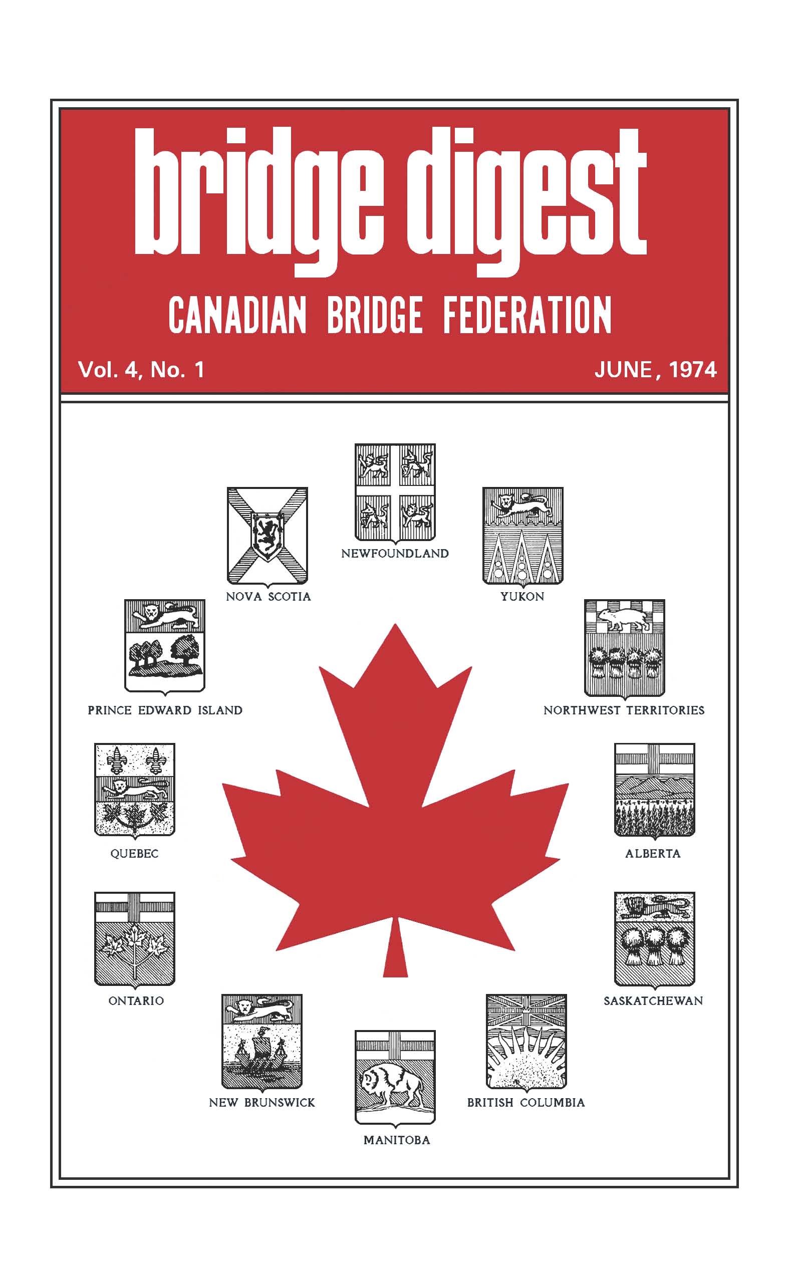 Bridge Canada June 1974 cover