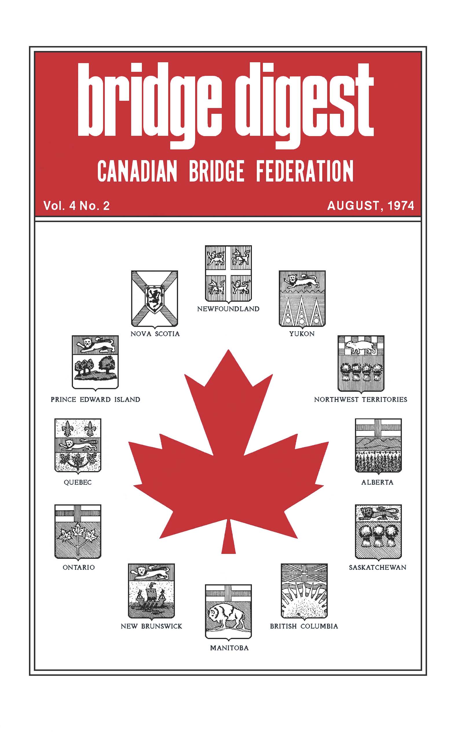 Bridge Canada August 1974 cover