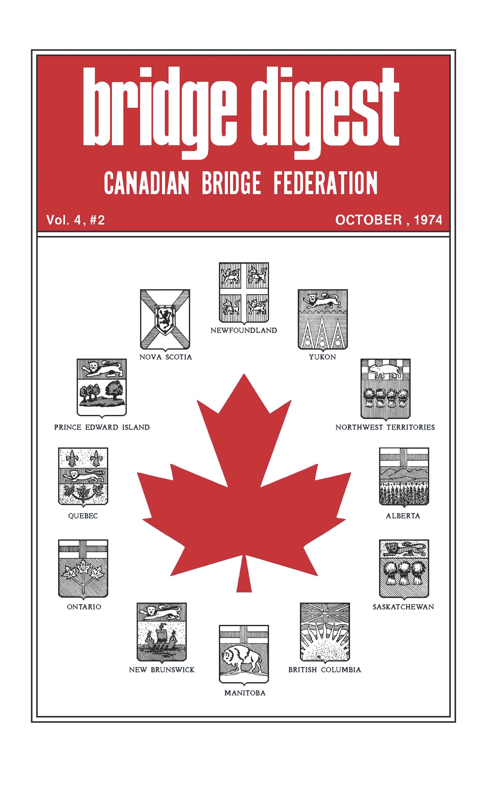Bridge Canada October 1974 cover