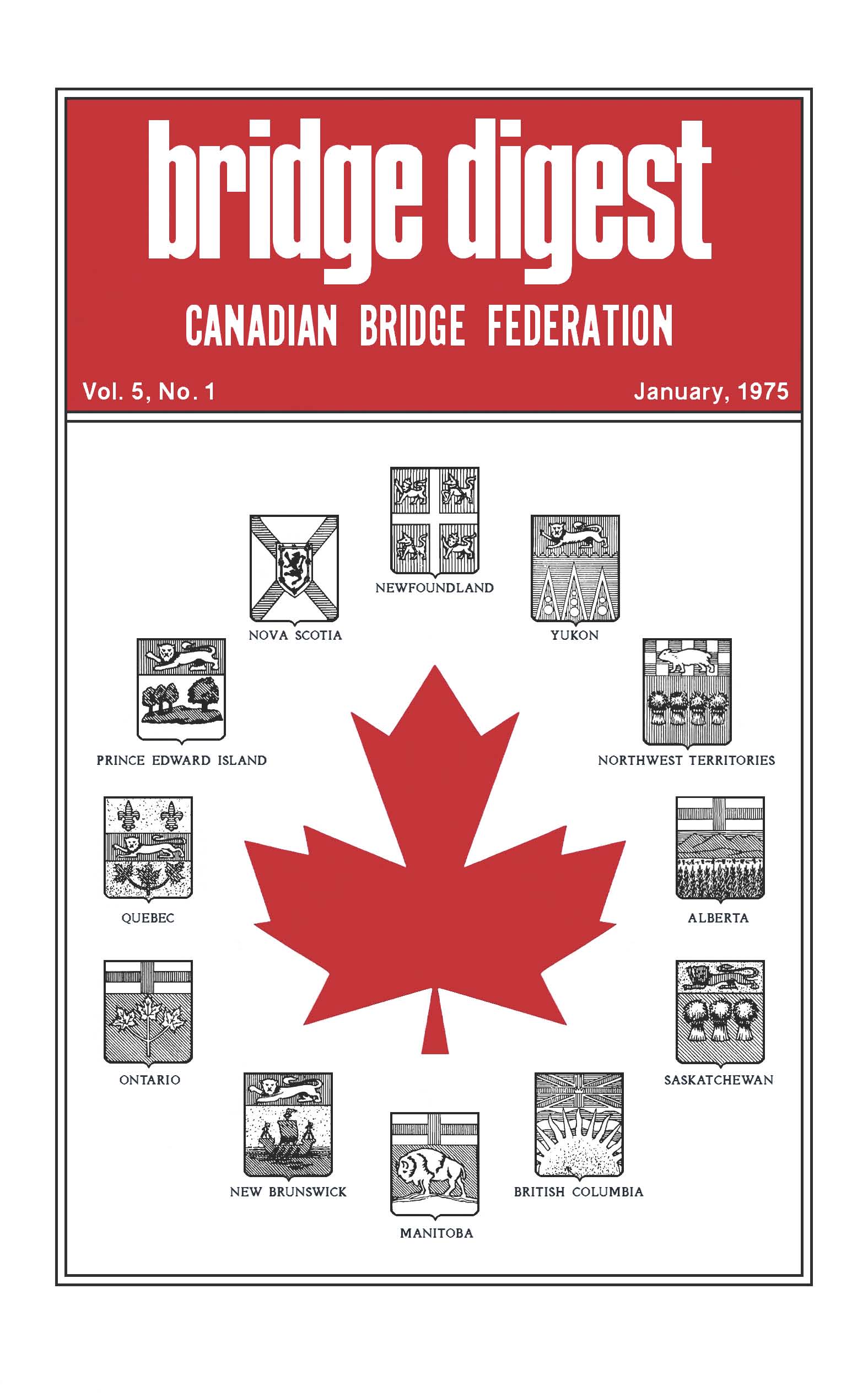 Bridge Canada January 1975 cover