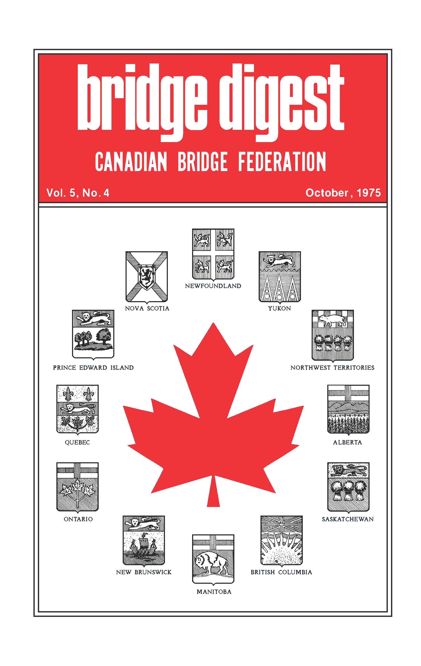 Bridge Canada October 1975 cover
