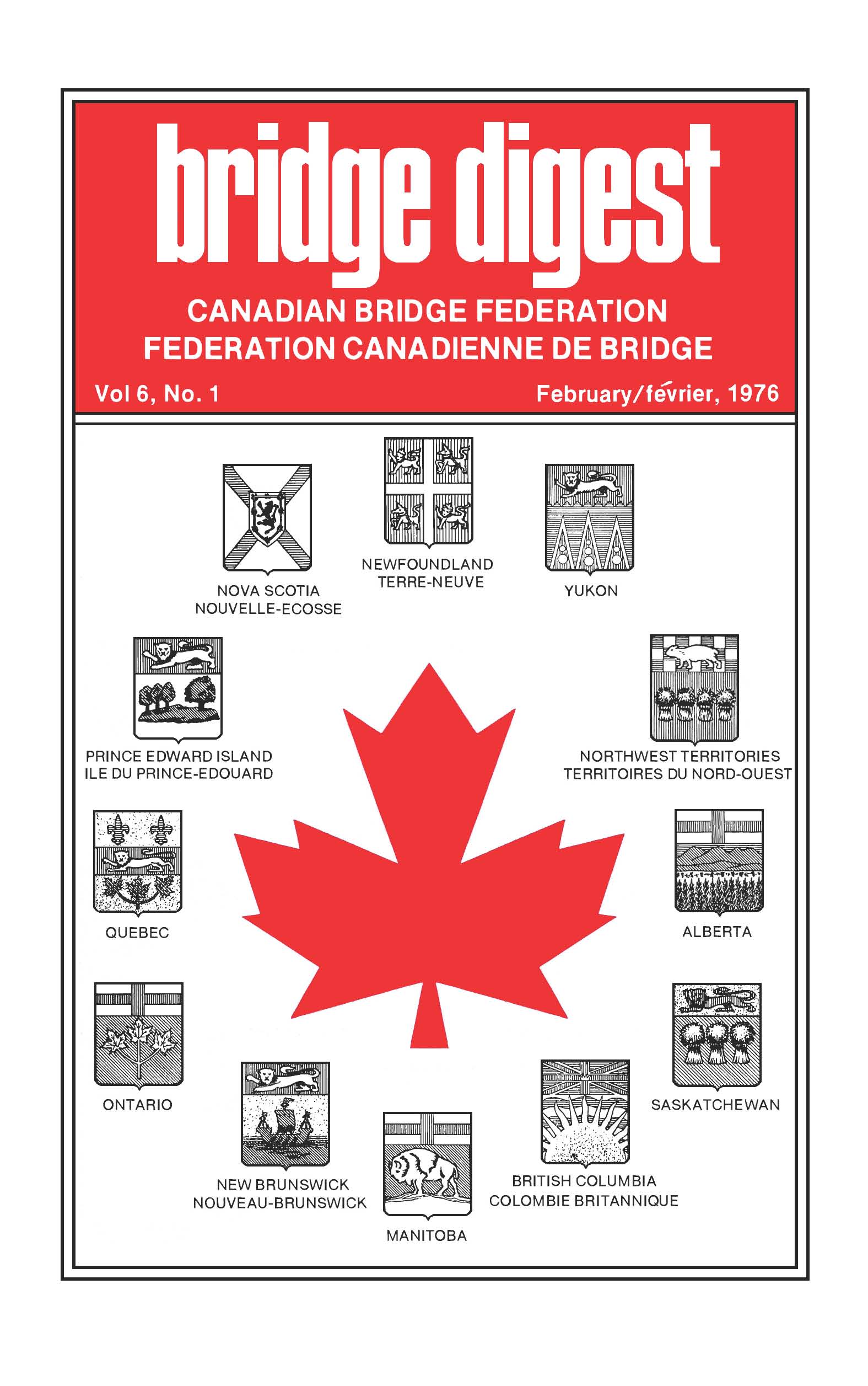 Bridge Canada February 1976 cover