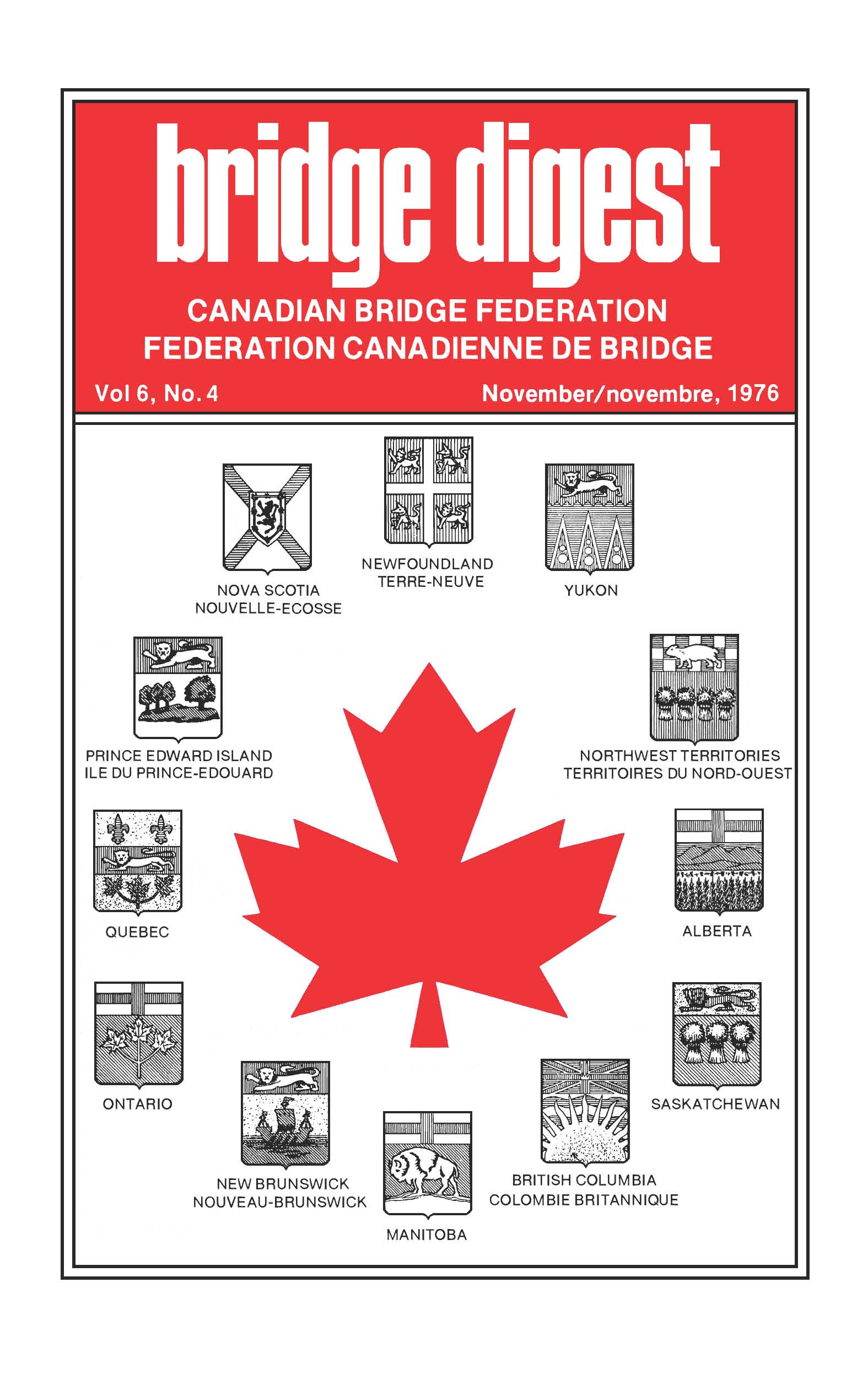 Bridge Canada November 1976 cover