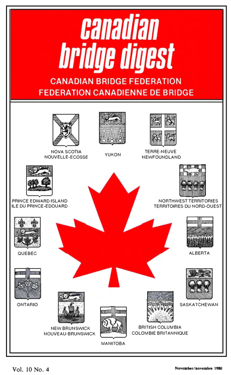Bridge Canada November 1980 cover