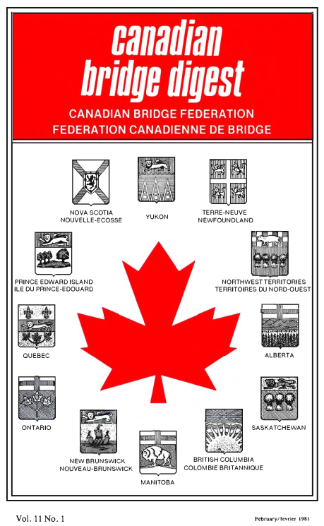 Couverture Bridge Canada Février 1981
