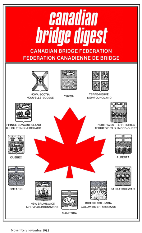 Bridge Canada November 1983 cover