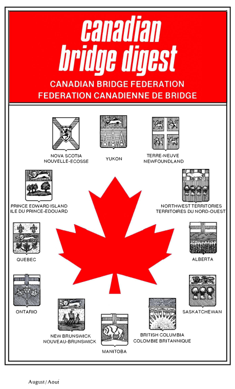 Bridge Canada August 1984 cover