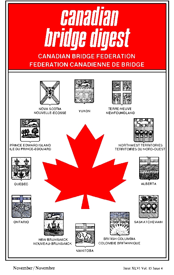 Bridge Canada November 1984 cover