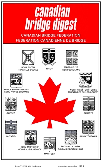 Bridge Canada November 1985 cover