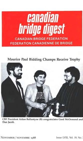 Bridge Canada November 1988 cover