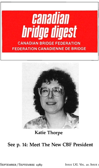 Bridge Canada September 1989 cover