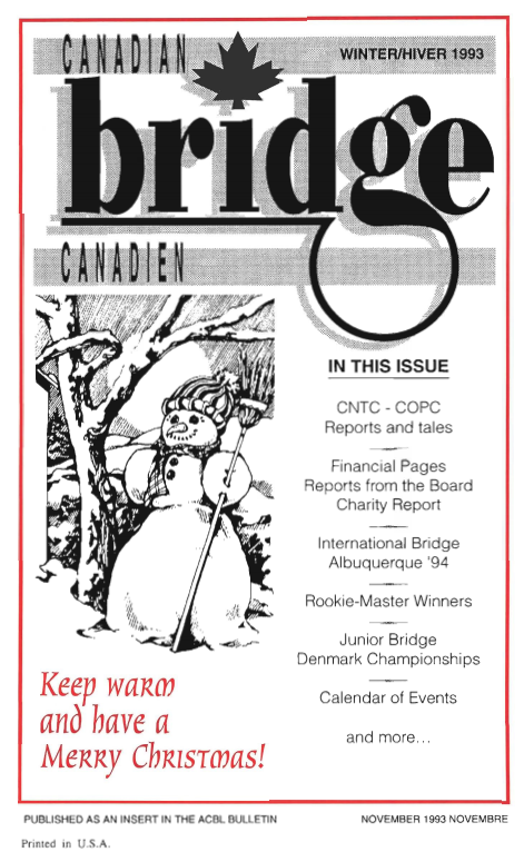 Bridge Canada Winter 1993 cover