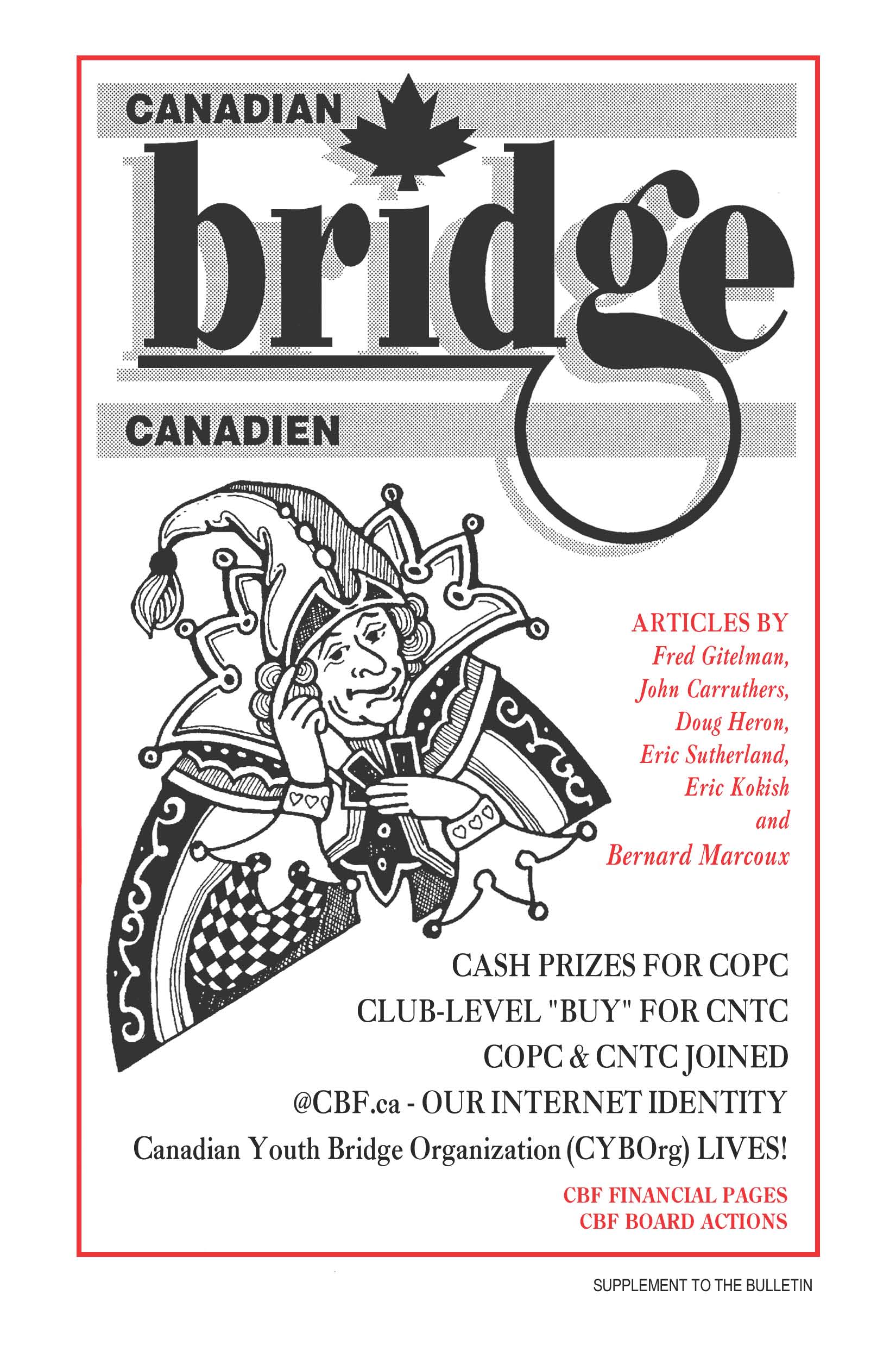 Bridge Canada August 1995 cover