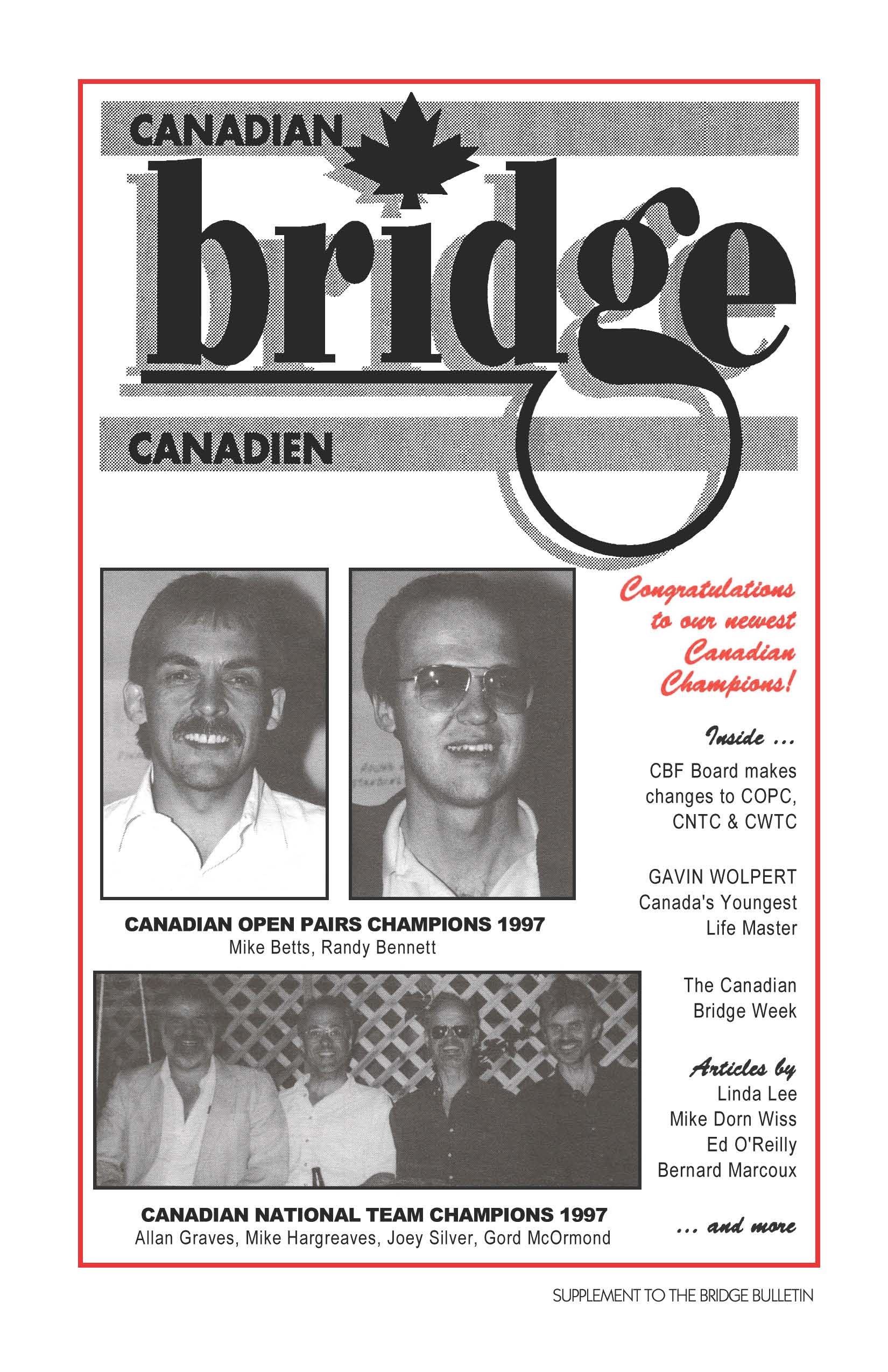 Bridge Canada September 1997 cover