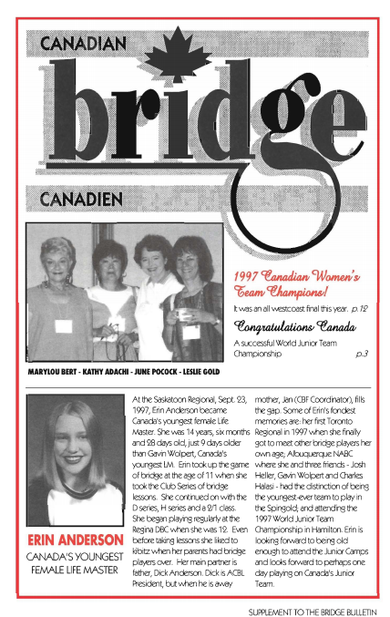 Bridge Canada January 1998 cover