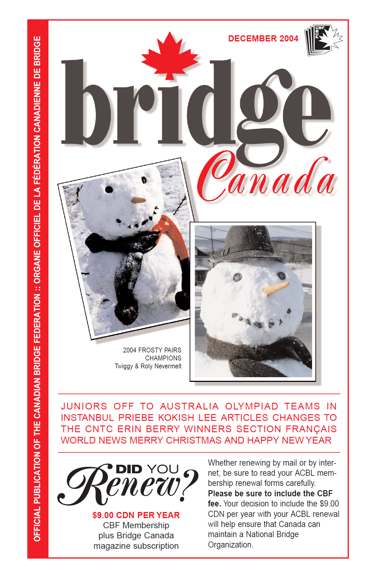 Bridge Canada December 2004 cover