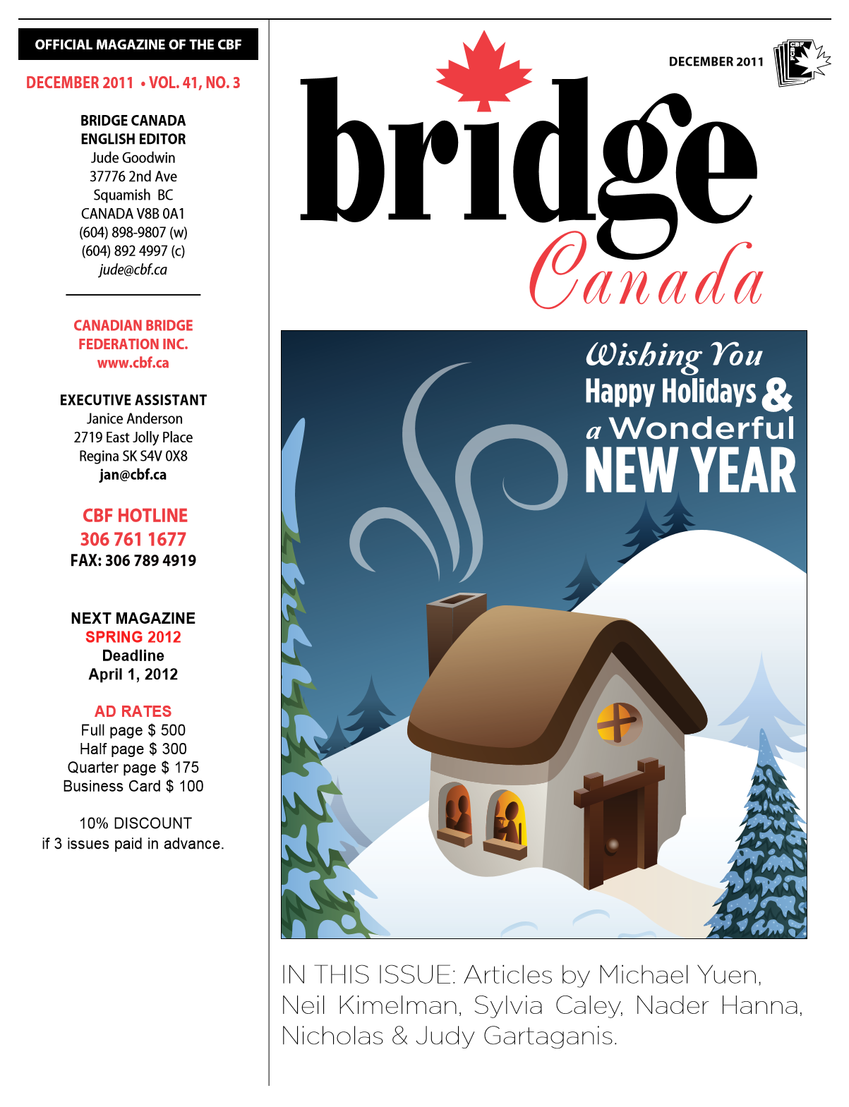 Bridge Canada December 2011 cover