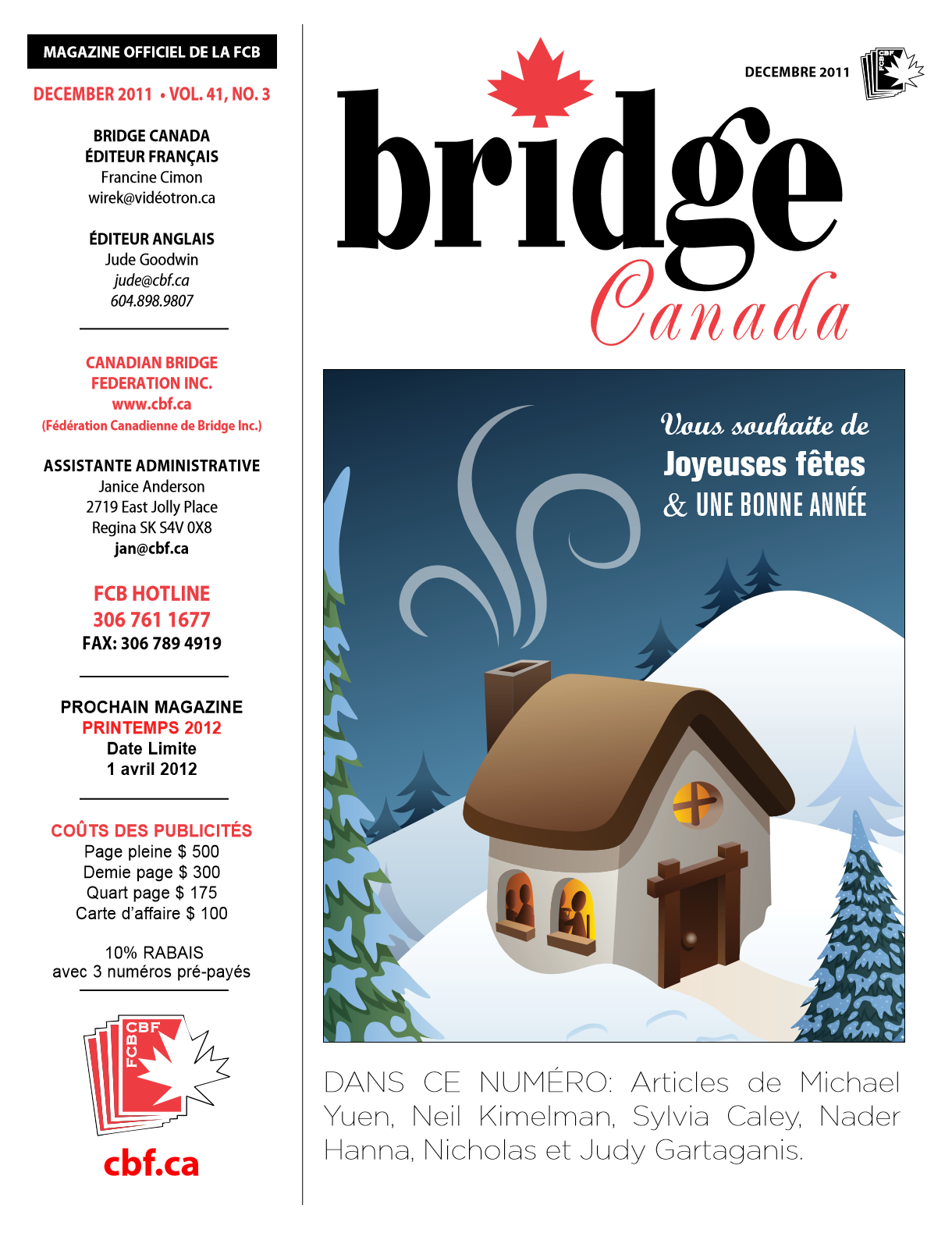 Couverture Bridge Canada Décembre 2011