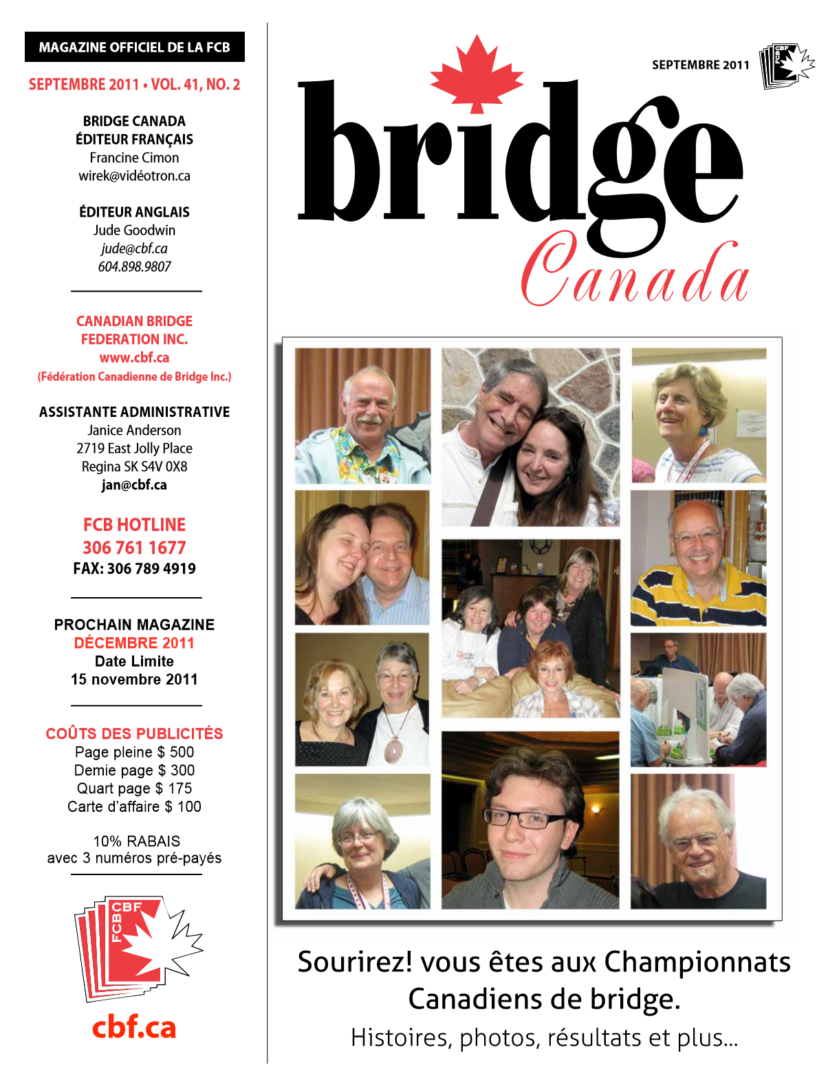 Couverture Bridge Canada Septembre 2011