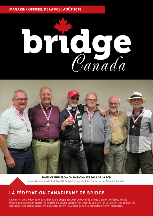 Couverture Bridge Canada Août 2018